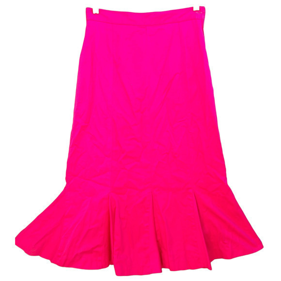 Vintage Angle Ortiz Solid‎ Hot Pink Barbiecore Maxi Ruffle Mermaid Skirt - Picture 1 of 13